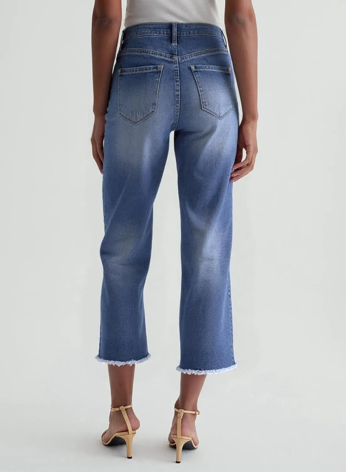 Dokotoo Women's Jeans High Waisted Flare Jeans Raw Hem Denim Pants with Pockets