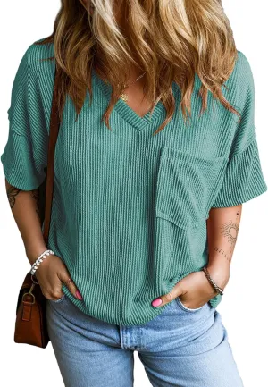 EVALESS Womens Summer Tops Oversized T Shirts Short Sleeve Blouses for Women Dressy Casual Work Outfits
