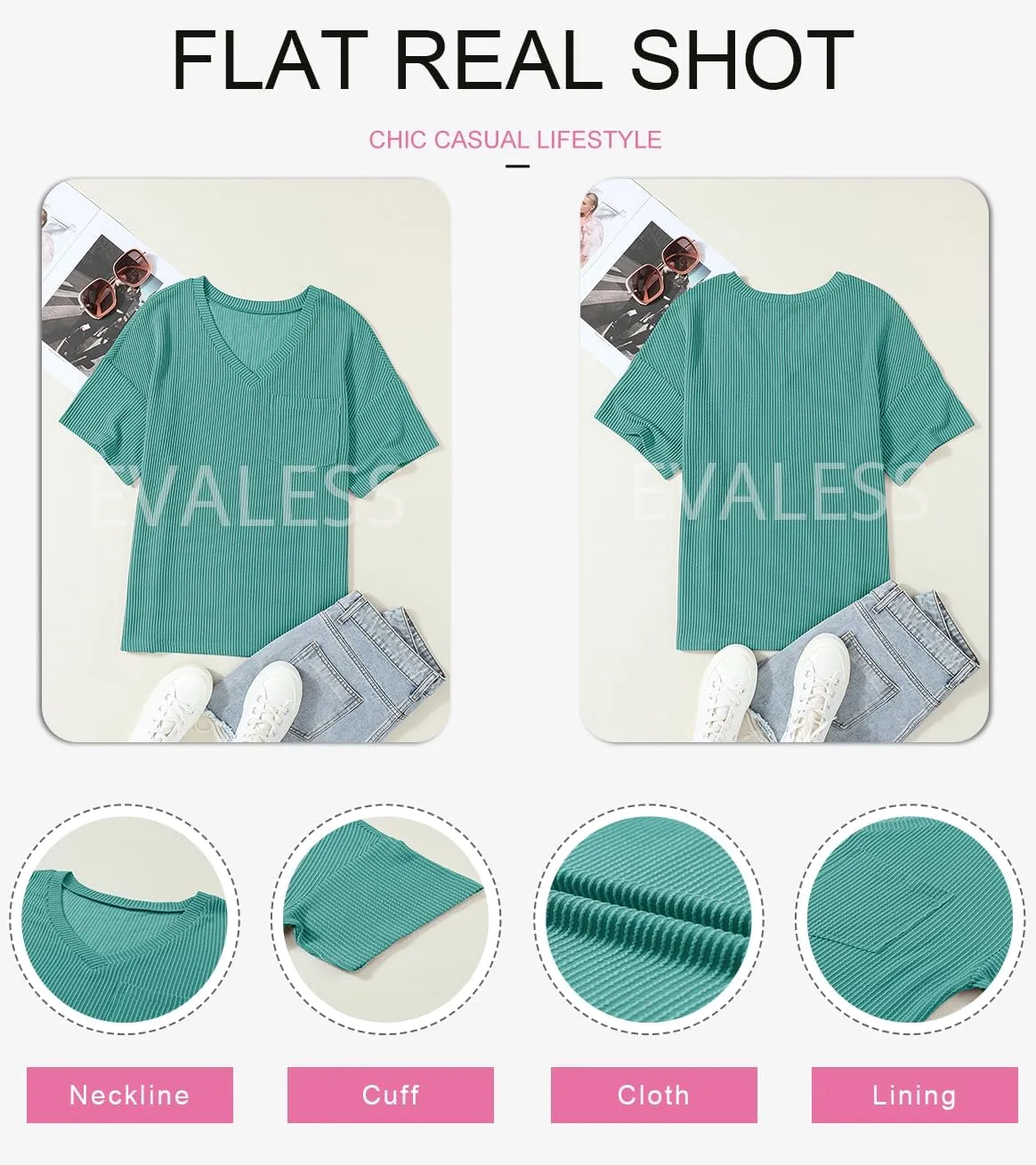EVALESS Womens Summer Tops Oversized T Shirts Short Sleeve Blouses for Women Dressy Casual Work Outfits