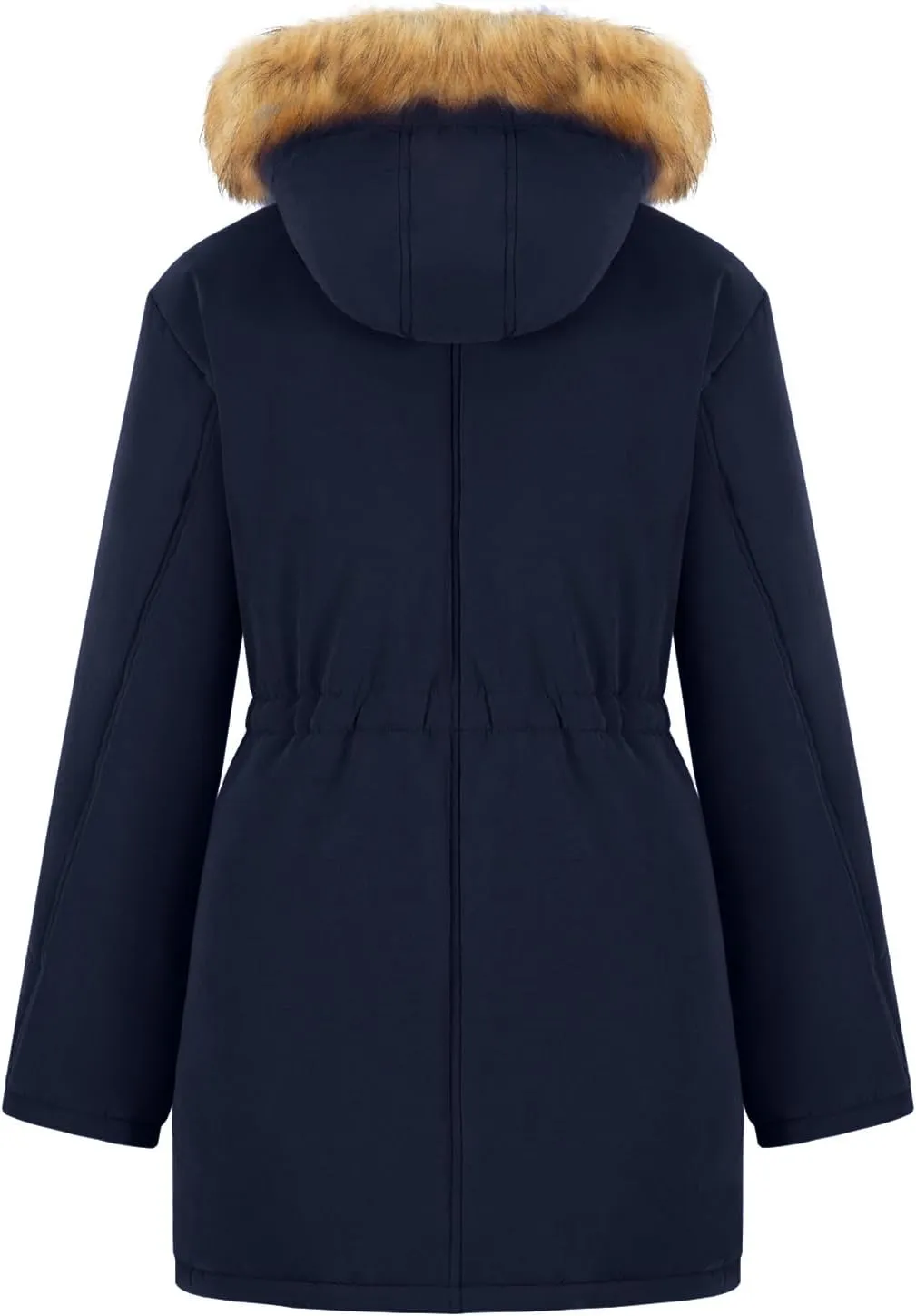 FARVALUE Women's Winter Coat Hooded Warm Fleece Parka Jacket with Fur Trim Coat