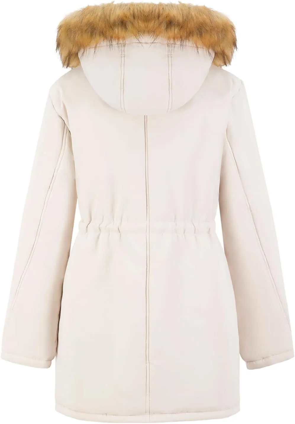 FARVALUE Women's Winter Coat Hooded Warm Fleece Parka Jacket with Fur Trim Coat