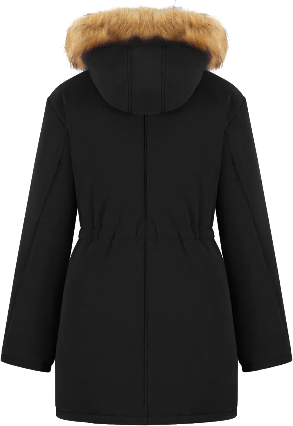 FARVALUE Women's Winter Coat Hooded Warm Fleece Parka Jacket with Fur Trim Coat