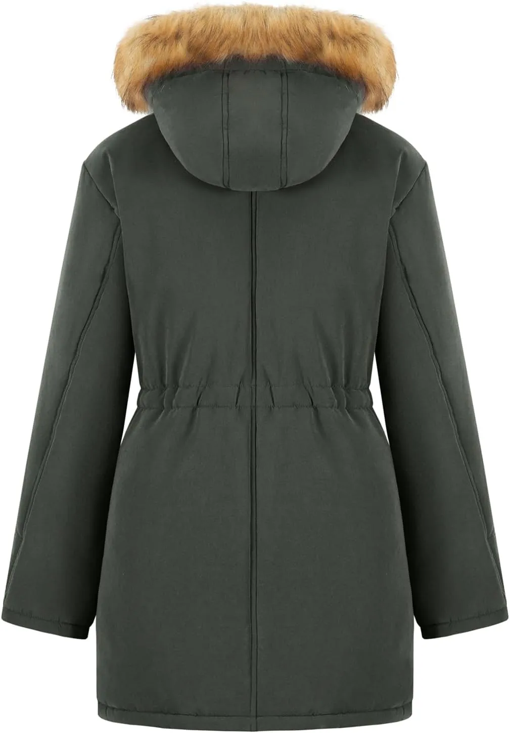 FARVALUE Women's Winter Coat Hooded Warm Fleece Parka Jacket with Fur Trim Coat