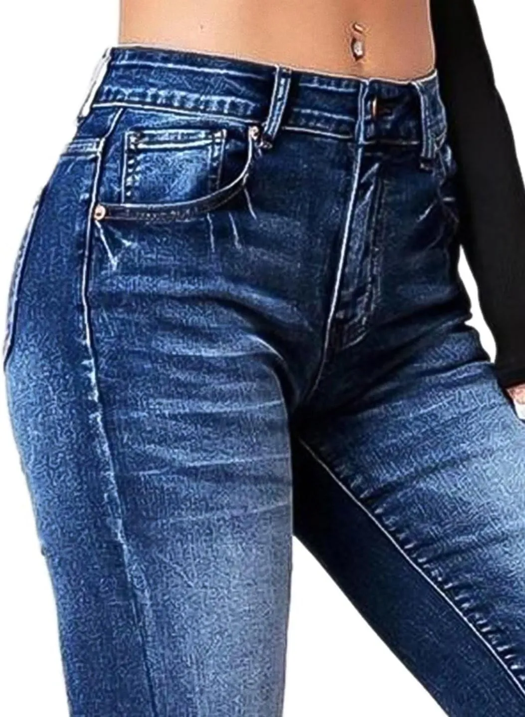 Flamingals Straight Leg Jeans for Women Low Rise Flamingo Stretch Jeans Skinny Wide Leg Denim Pants