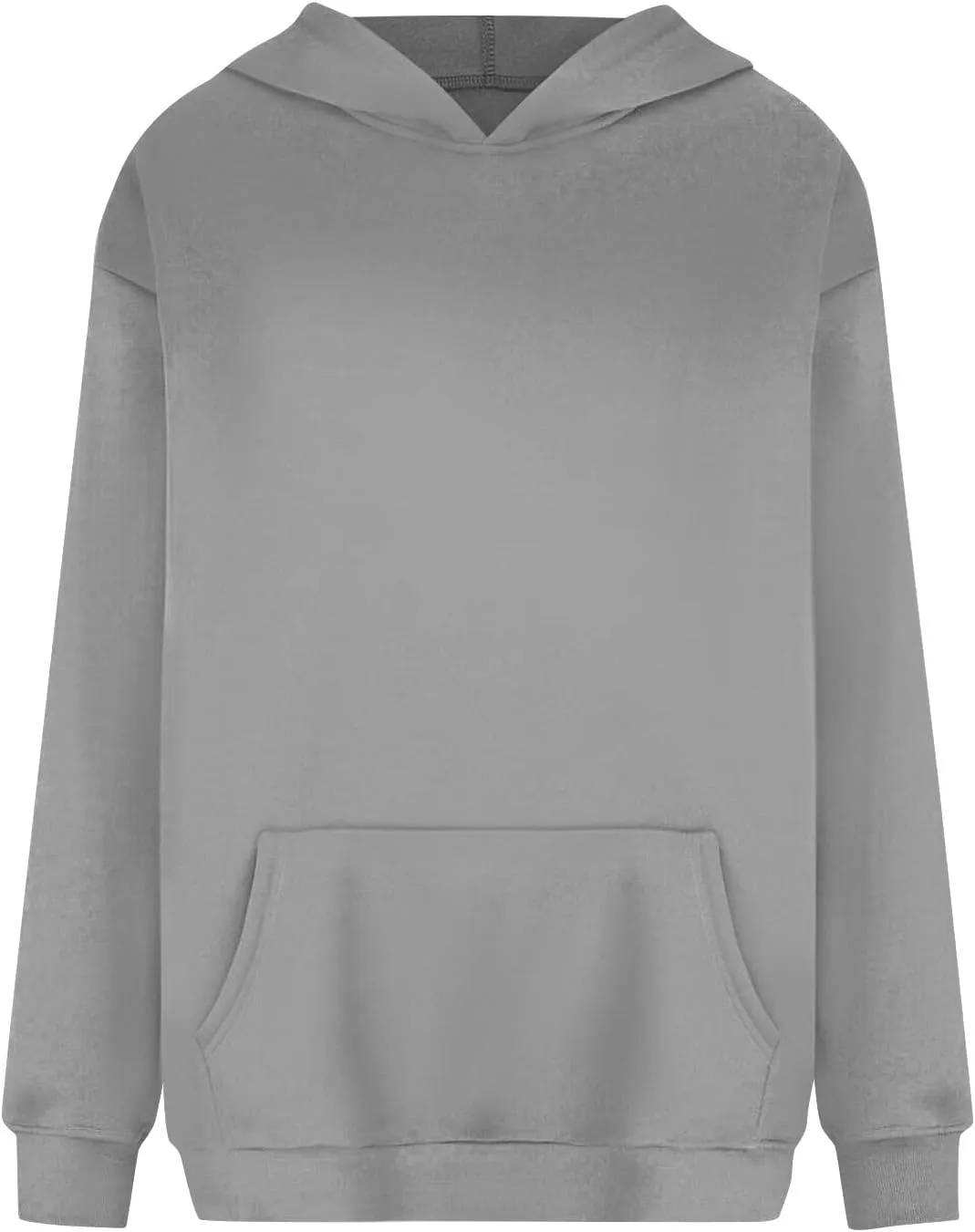 Fleece Hoodie Women Oversized Plain Hooded Sweatshirt Casual Long Sleeve Pullover Tops Comfy Drop Shoulder Sweater