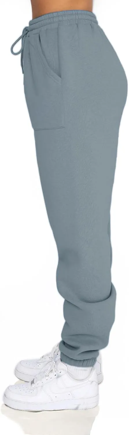 Fleece Lined Womens Sweatpants - High Waisted Joggers for Women, Cotton Drawstring Baggy Sweats Women Pants