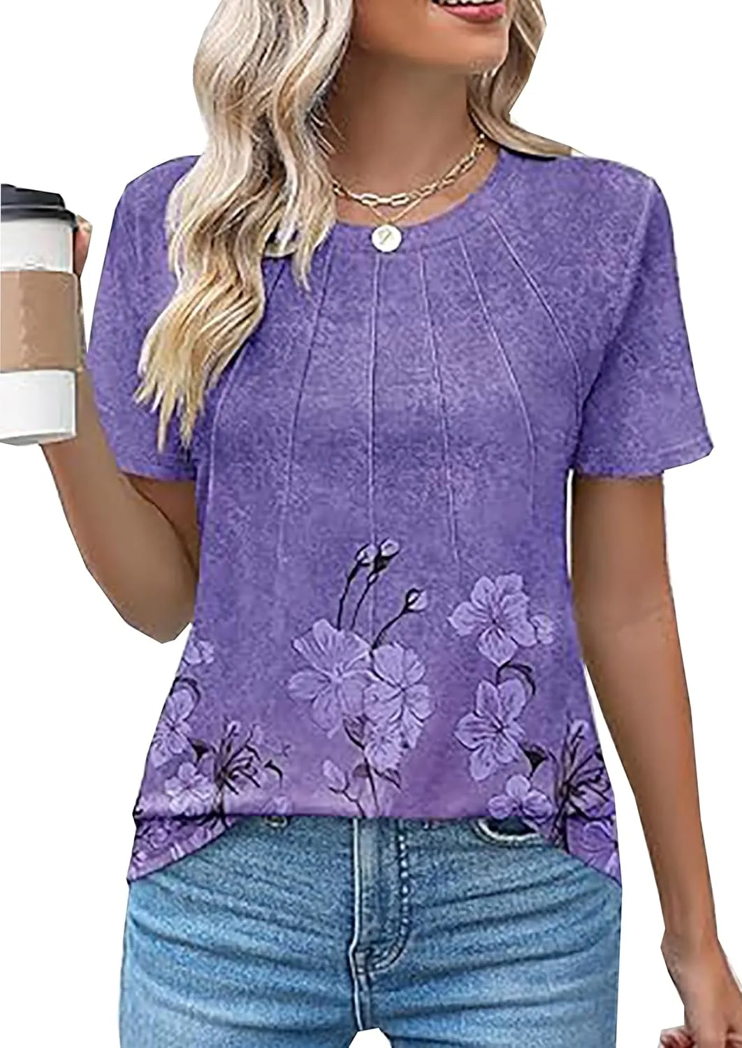 Floral Plants T Shirt for Women Wildflower Graphic Tees Plant Lover Shirts Short Sleeve Casual Basic Tops