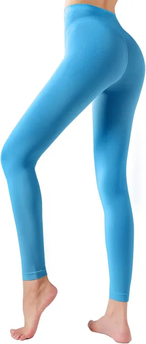 Footless Tights for Women Women's Soft Full Length Leggings Light and Breathable High Waist Tight Pants