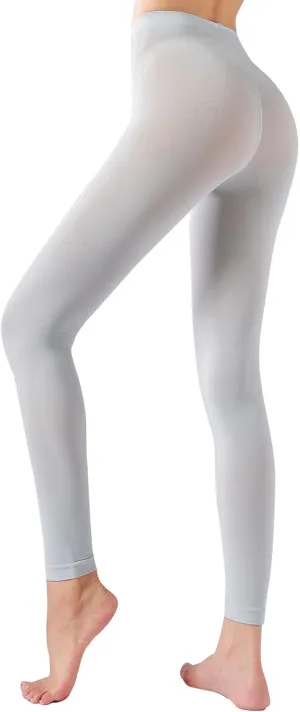 Footless Tights for Women Women's Soft Full Length Leggings Light and Breathable High Waist Tight Pants