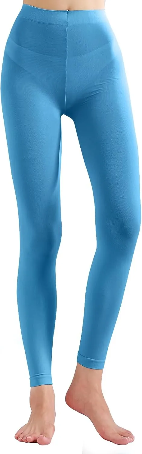 Footless Tights for Women Women's Soft Full Length Leggings Light and Breathable High Waist Tight Pants