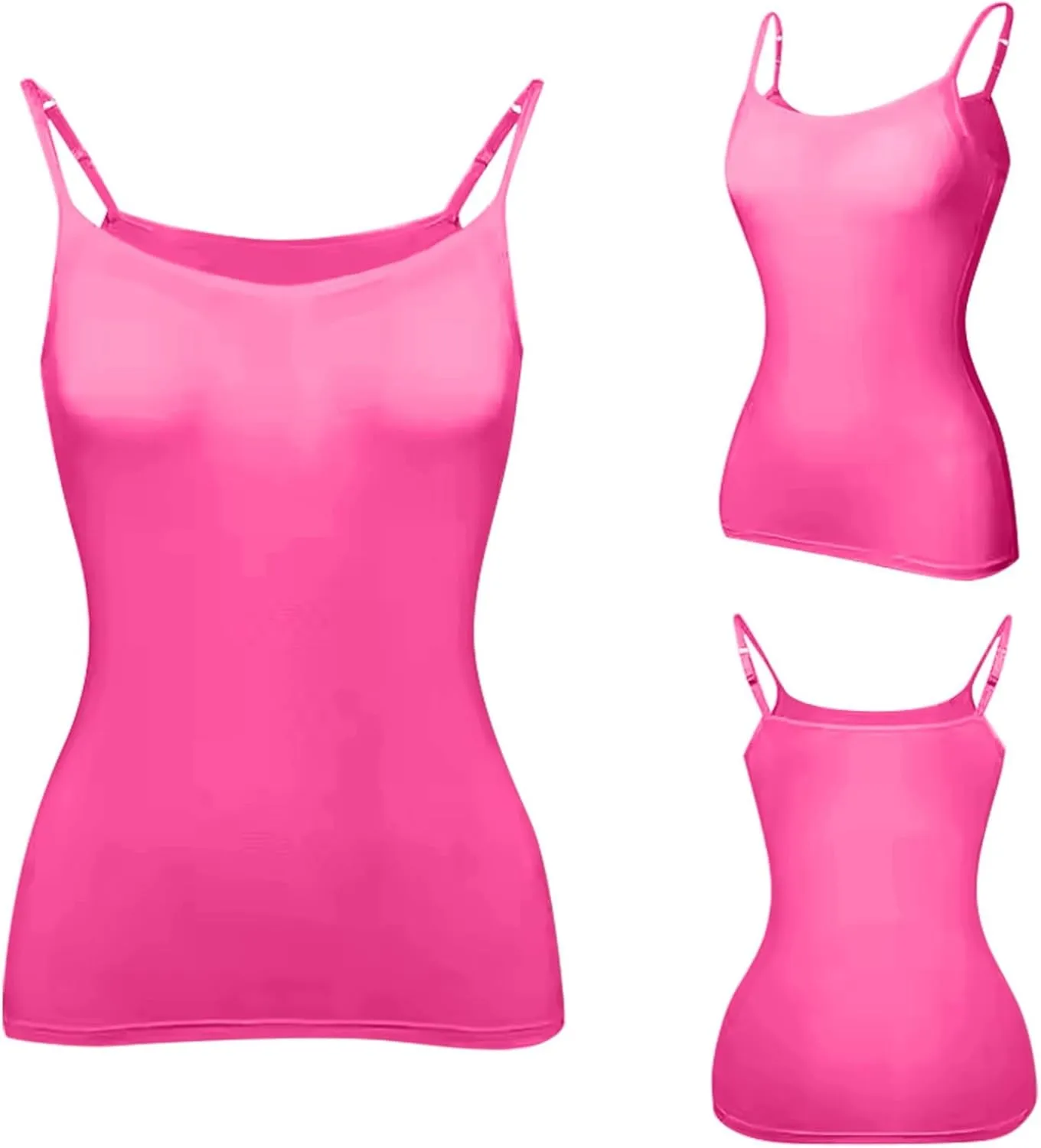 FQZWONG Womens Tank Tops with Built in Bra Adjustable Spaghetti Strap Camisole Plus Size Sleeveless Layer Padded Undershirts