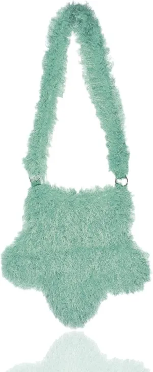 Fuzzy Plush Bag for Women,Furry Faux Fur Star Shape Crossbody Shoulder Purse,Soft Fluffy Autumn Winter Tote Handbag