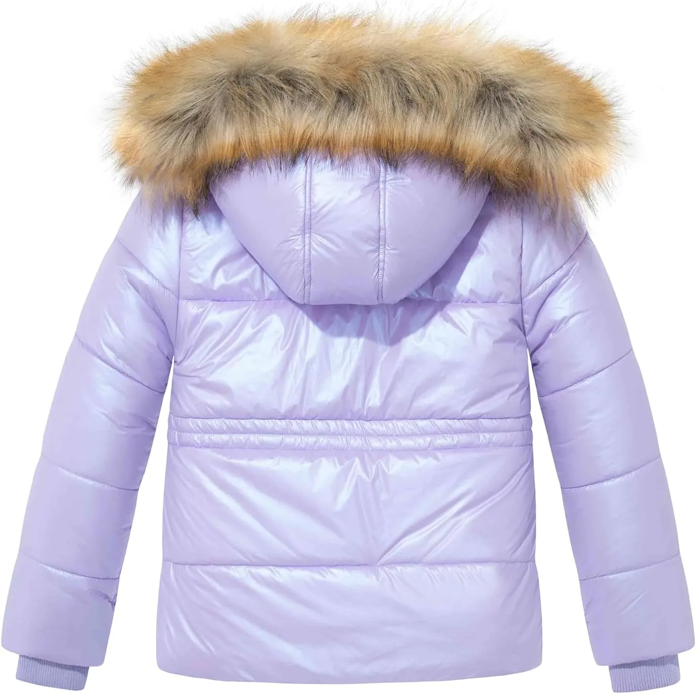 Garemcy Girl's Metallic Winter Coat Warm Puffer Jacket Insulated Shiny Down Coat with Detachable Hood