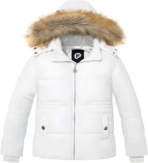 Garemcy Girl's Metallic Winter Coat Warm Puffer Jacket Insulated Shiny Down Coat with Detachable Hood