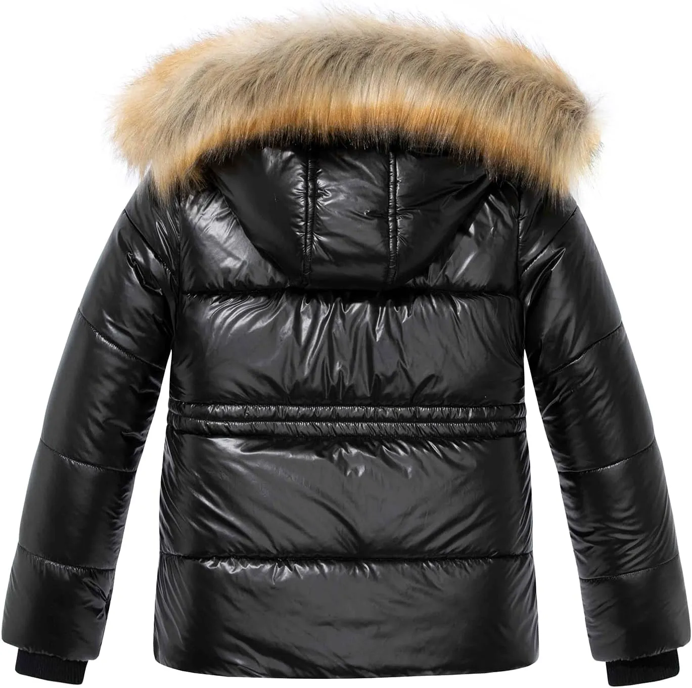 Garemcy Girl's Metallic Winter Coat Warm Puffer Jacket Insulated Shiny Down Coat with Detachable Hood