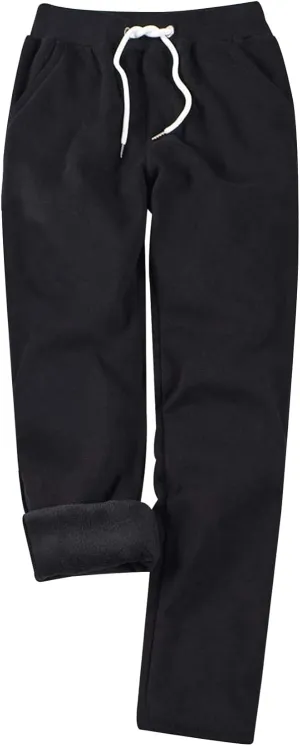Gihuo Womens Sweatpants Warm Fleece Sweatpants Winter Sherpa Lined Joggers Pants
