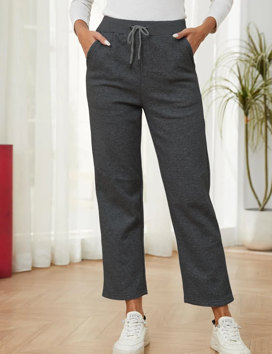 Gihuo Womens Sweatpants Warm Fleece Sweatpants Winter Sherpa Lined Joggers Pants
