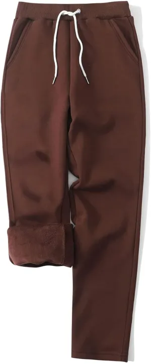 Gihuo Womens Sweatpants Warm Fleece Sweatpants Winter Sherpa Lined Joggers Pants