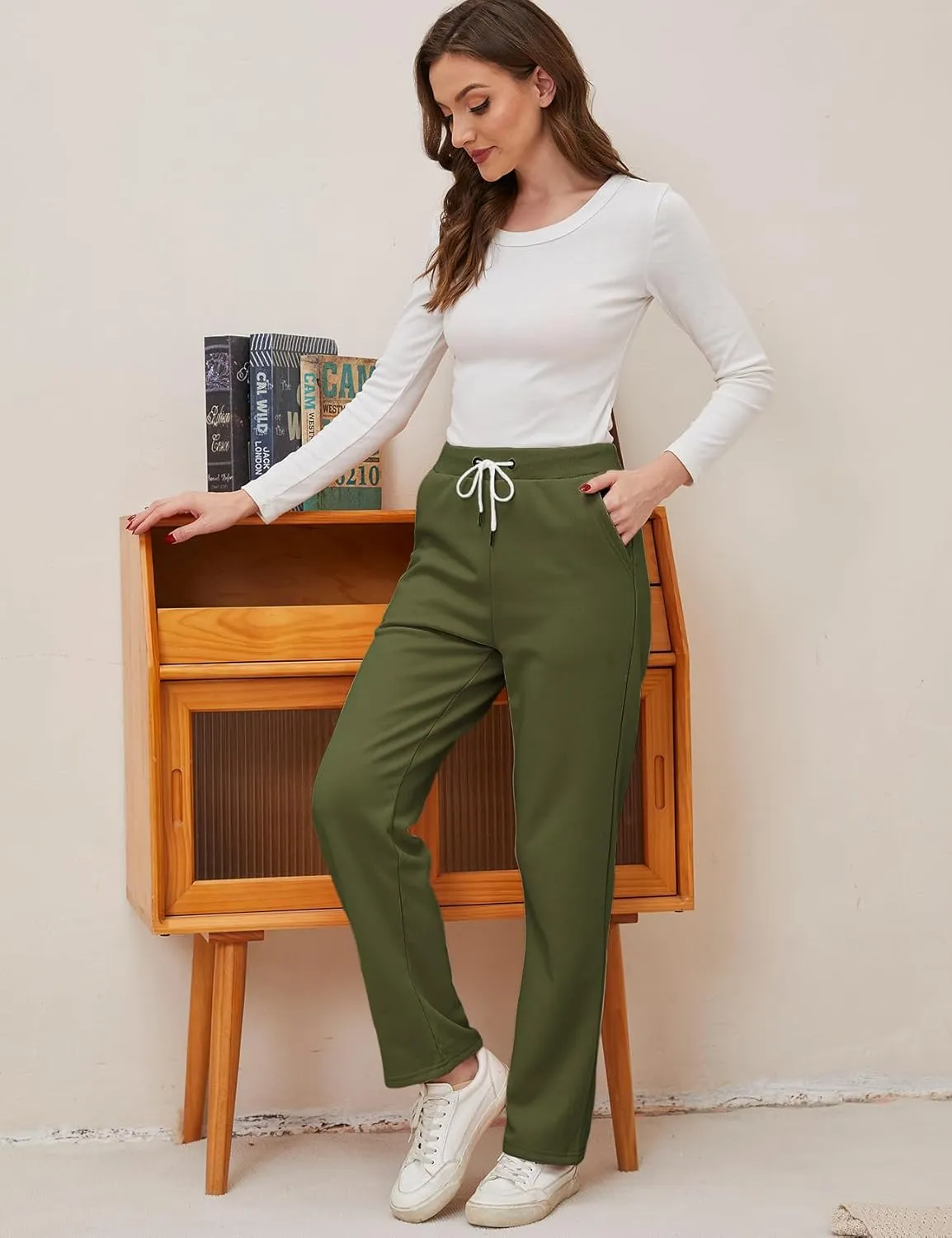 Gihuo Womens Sweatpants Warm Fleece Sweatpants Winter Sherpa Lined Joggers Pants