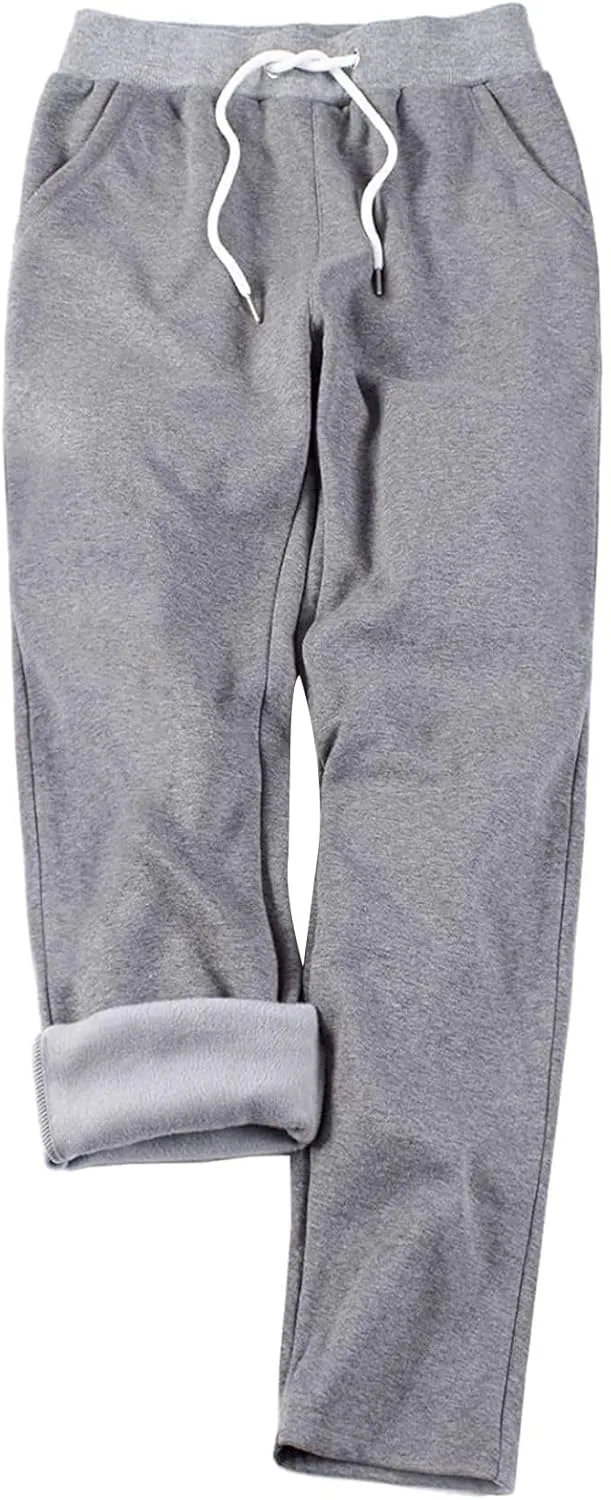 Gihuo Womens Sweatpants Warm Fleece Sweatpants Winter Sherpa Lined Joggers Pants
