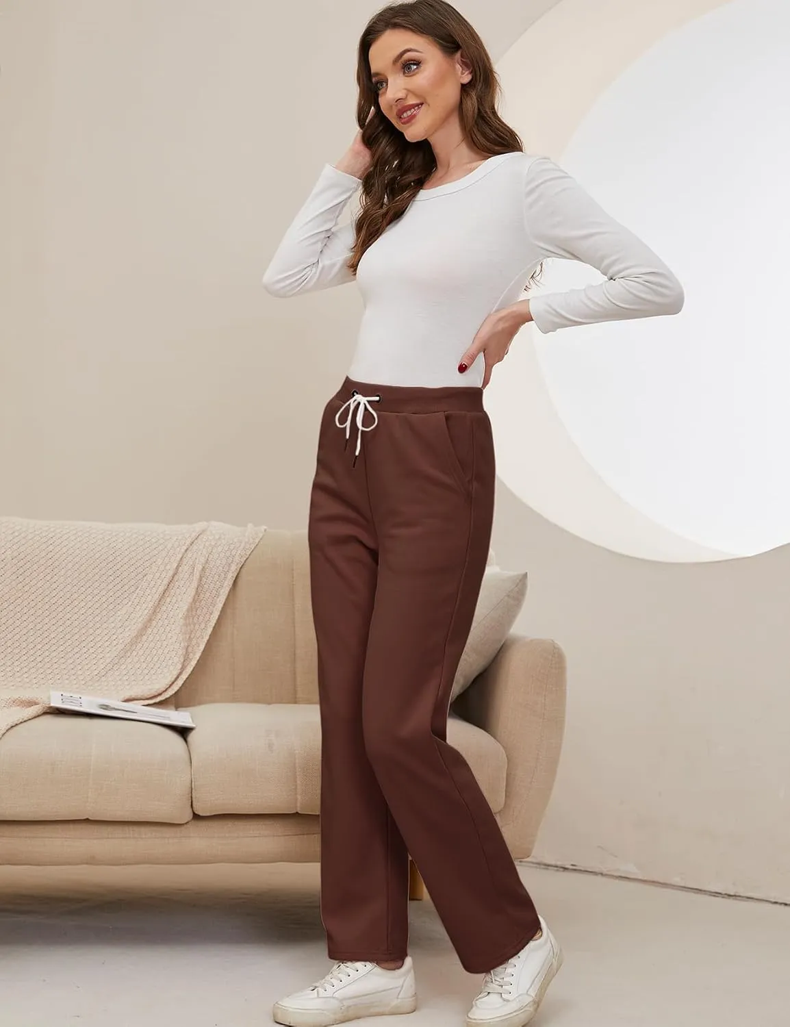 Gihuo Womens Sweatpants Warm Fleece Sweatpants Winter Sherpa Lined Joggers Pants