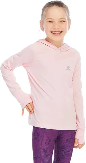 Girl's Athletic Hoodie,Light Weight/Long Sleeve/Thumb Hole/Dry Fit/SPF 4-12Year