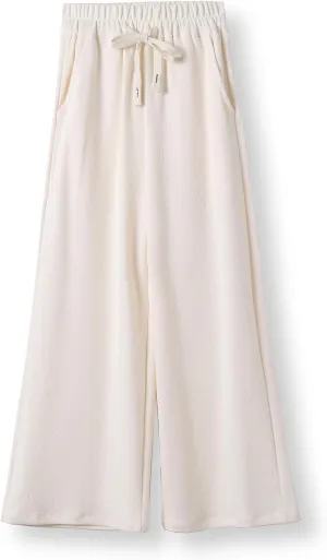 Girls Wide Leg Sweatpants Straight Leg Jogger Sweatpants Kids High Waist Baggy Loose Pants with Drawstring