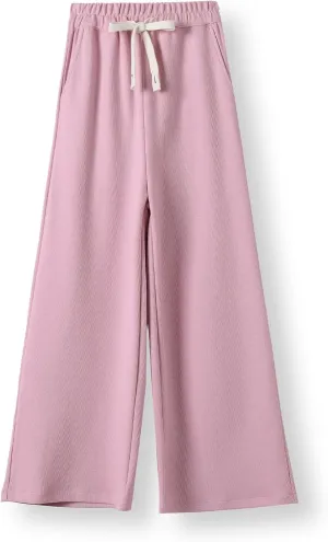 Girls Wide Leg Sweatpants Straight Leg Jogger Sweatpants Kids High Waist Baggy Loose Pants with Drawstring