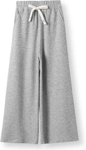 Girls Wide Leg Sweatpants Straight Leg Jogger Sweatpants Kids High Waist Baggy Loose Pants with Drawstring