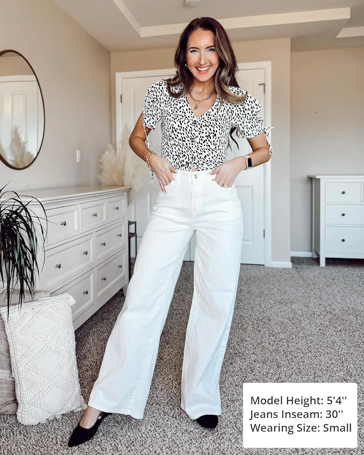 GRAPENT Wide Leg Jeans for Women Trendy High Waisted Stretchy Denim Pants 90s Baggy Jeans Trouser Jeans with Pockets