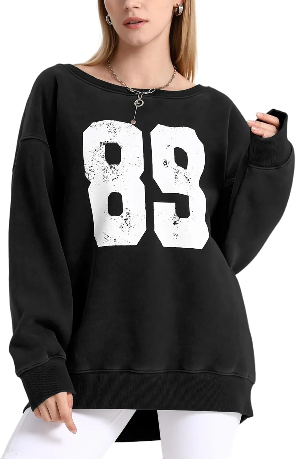 Hatant Off the Shoulder Sweatshirts Womens Graphic Hoodies Jersey Sweatshirts Off Shoulder Sweat Pullover Hoodies for Women