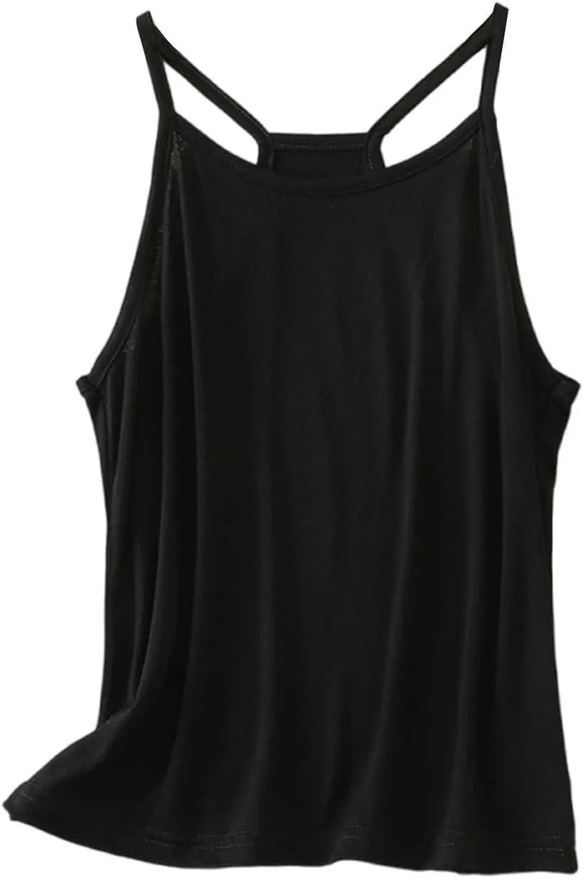 Heevina Tank Top Women Racerback Spaghetti Strap Camisole Comfy Vest Sleeveless Basic Cami Tops Summer Casual
