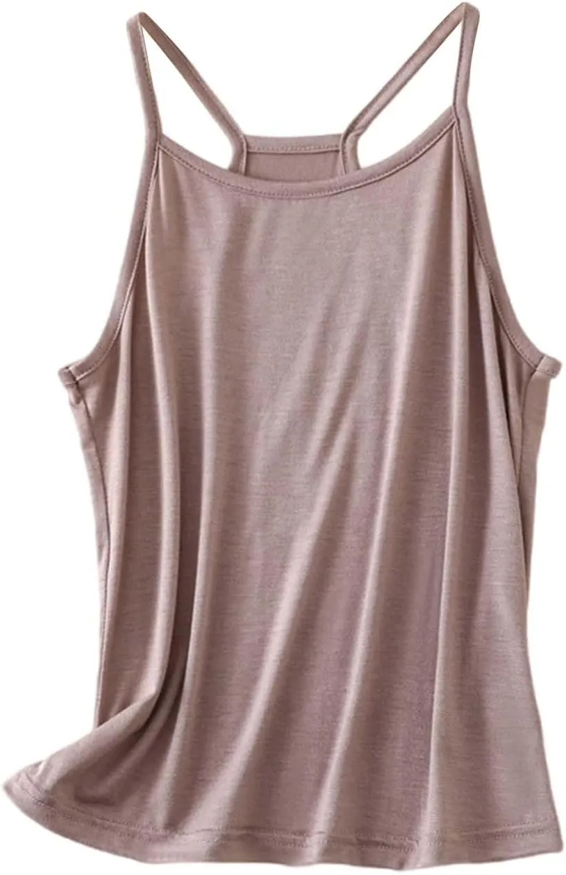 Heevina Tank Top Women Racerback Spaghetti Strap Camisole Comfy Vest Sleeveless Basic Cami Tops Summer Casual