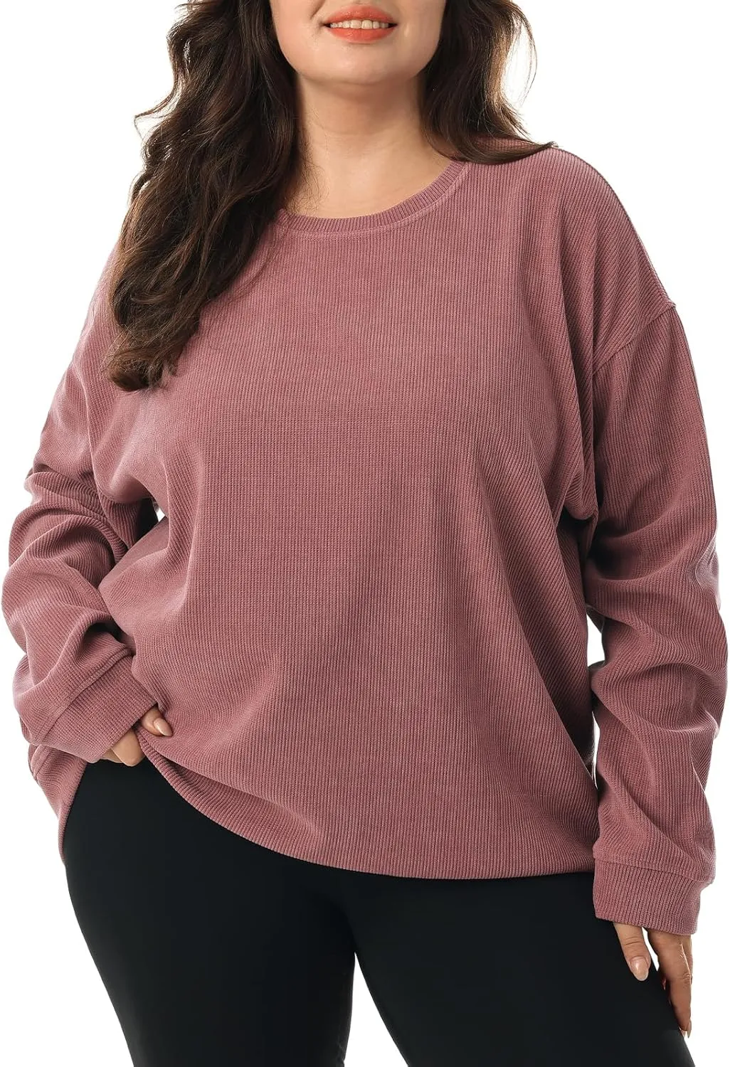 HOdo Women's Plus Size Sweatshirts Oversized Pullover Long Sleeve Tops Crew Neck Sweat Shirt Casual Loose Fitting 1X-5X