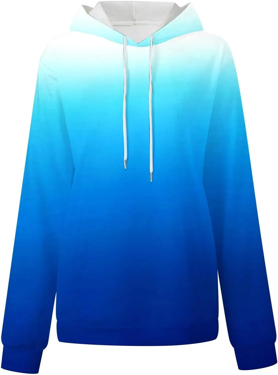 Hoodies For Women Gradient Long Sleeve Oversized Sweatshirts Loose Fit Drawstring Trendy Pullover Tops with Pocket 2024