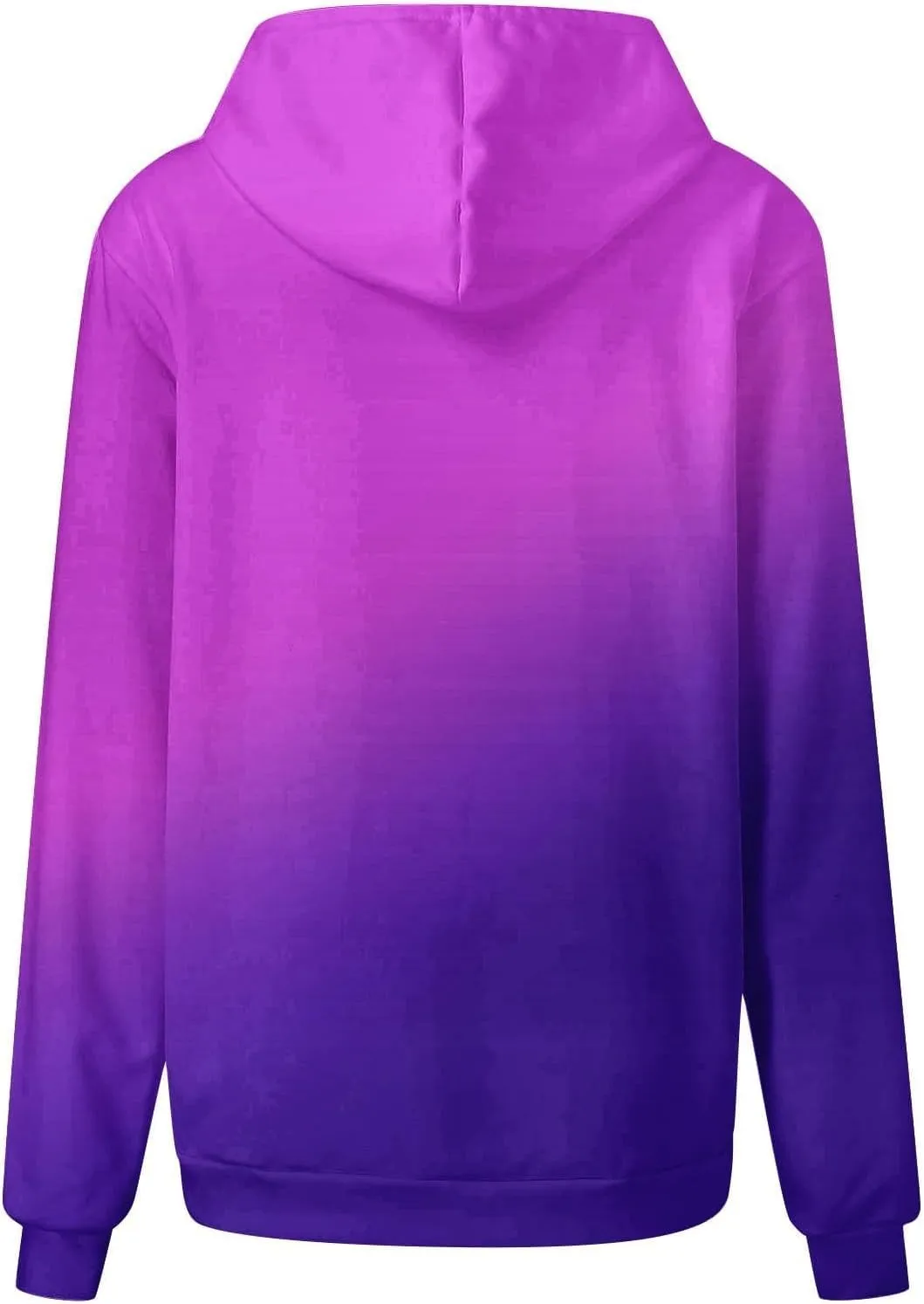 Hoodies For Women Gradient Long Sleeve Oversized Sweatshirts Loose Fit Drawstring Trendy Pullover Tops with Pocket 2024