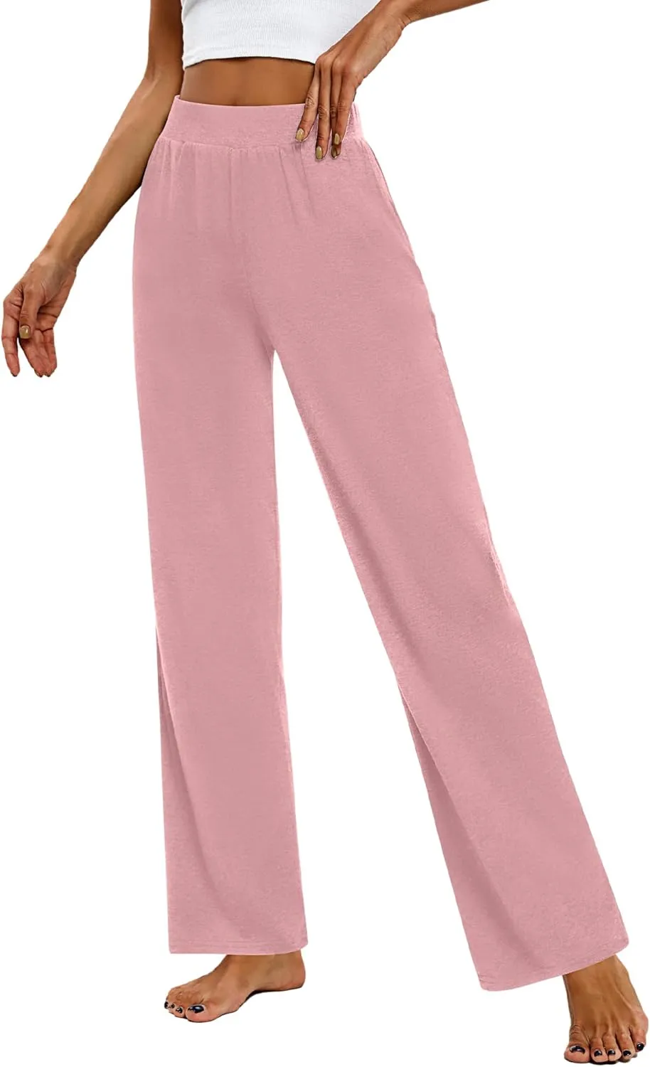 Huukeay 3 Pack Women's Lounge Pants, Cozy Wide Leg Lounge Pants with Pockets Loose Flowy Yoga Sweatpants Workout Comfy Jogger