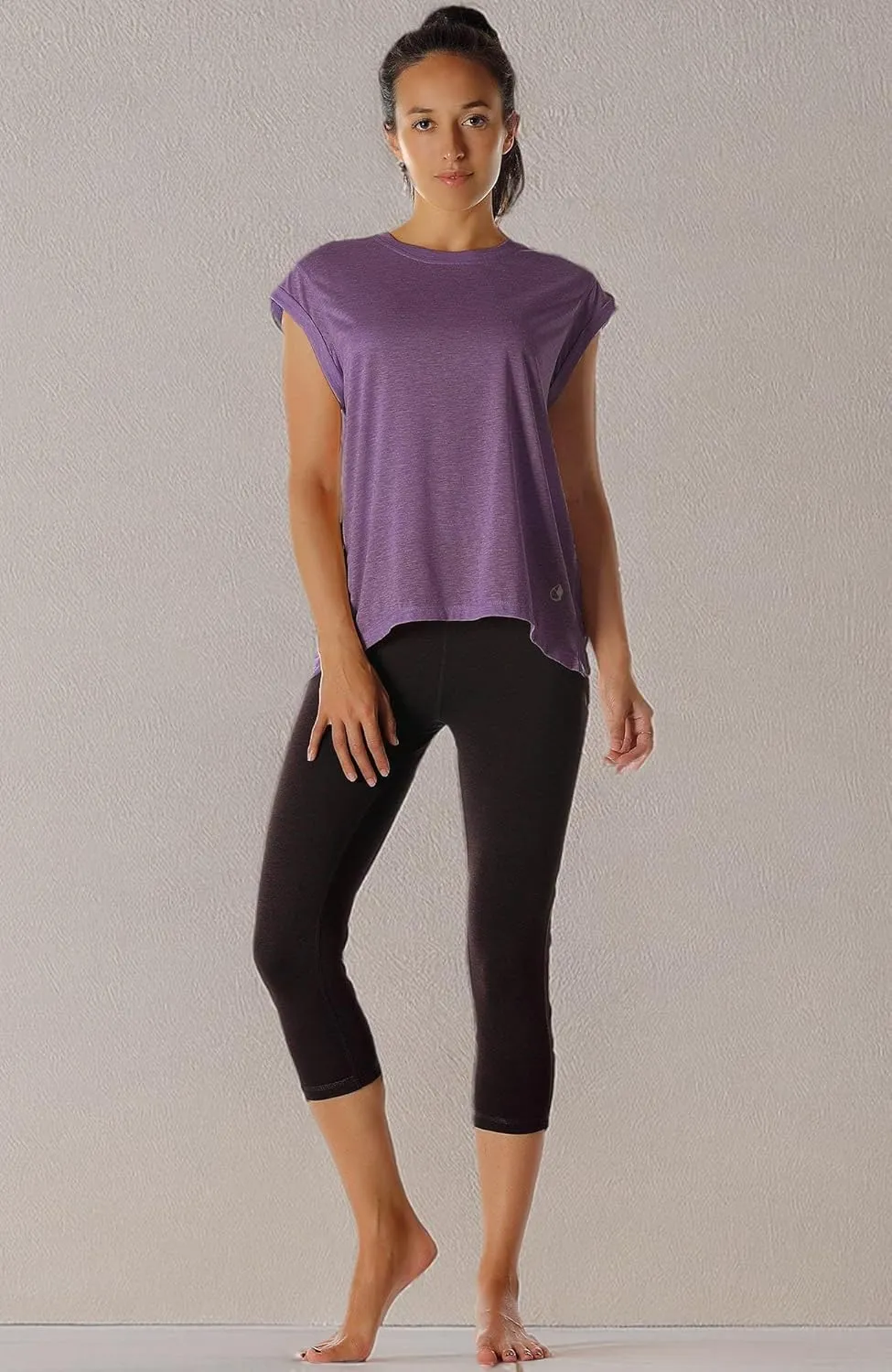 icyzone Open Back Workout Top Shirts - Yoga t-Shirts Activewear Exercise Tops for Women