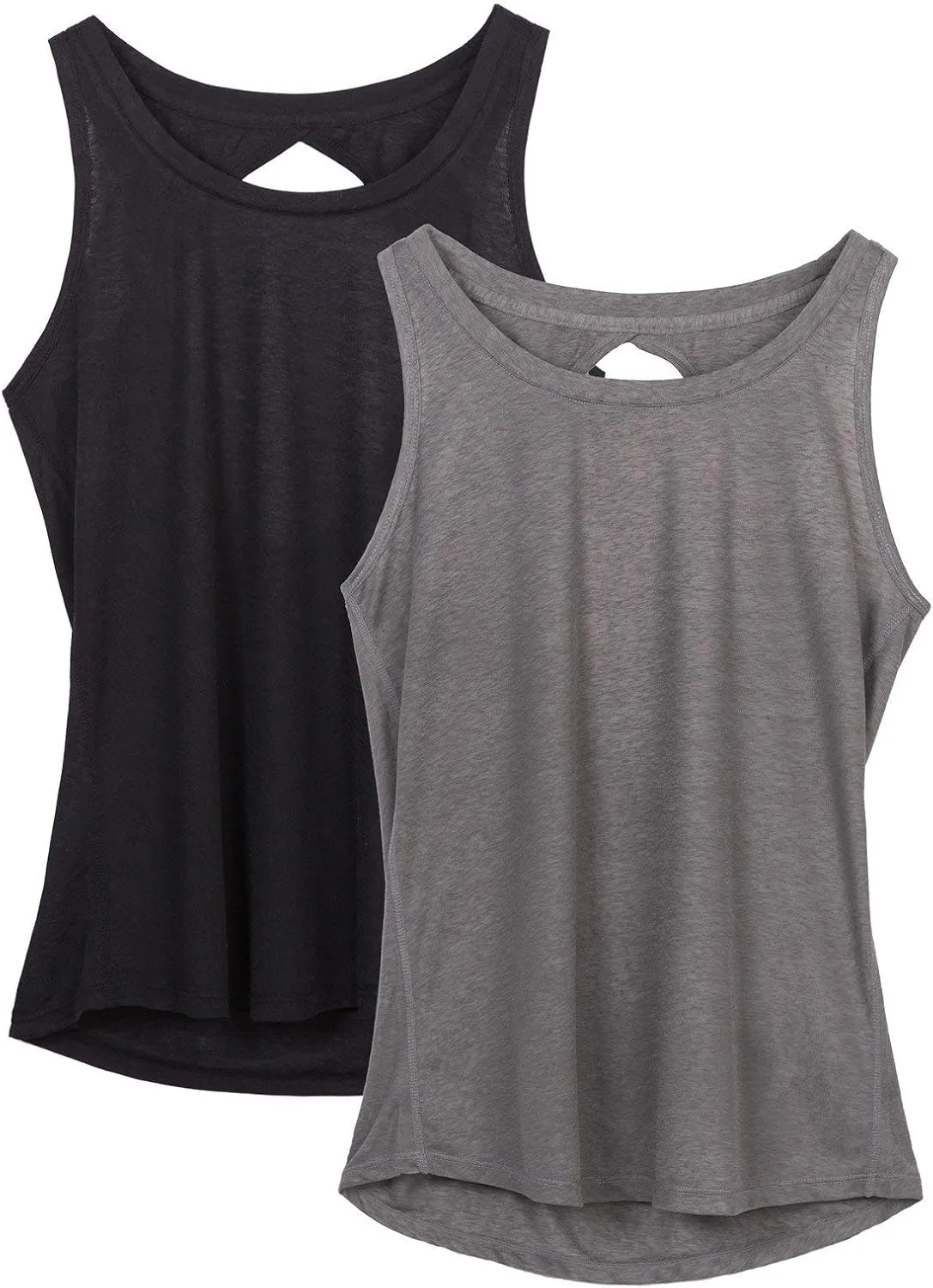 icyzone Women's Lightweight Breathable Open Back Workout Athletic Yoga Tank Tops