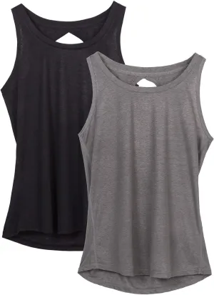 icyzone Women's Lightweight Breathable Open Back Workout Athletic Yoga Tank Tops