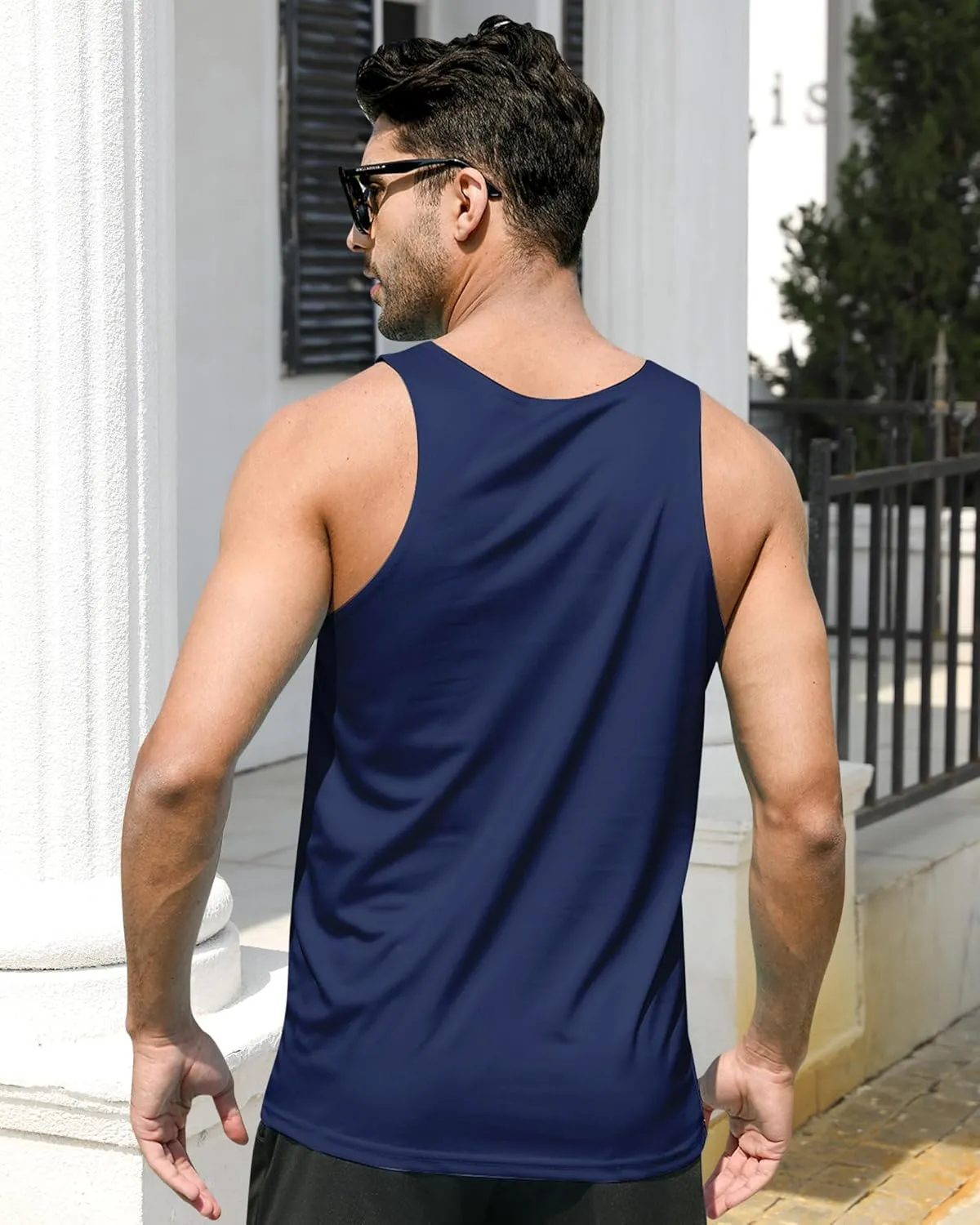 Idgreatim Men's Casual Tank Tops American Flag Print Sleeveless Muscle Patriotic Tees