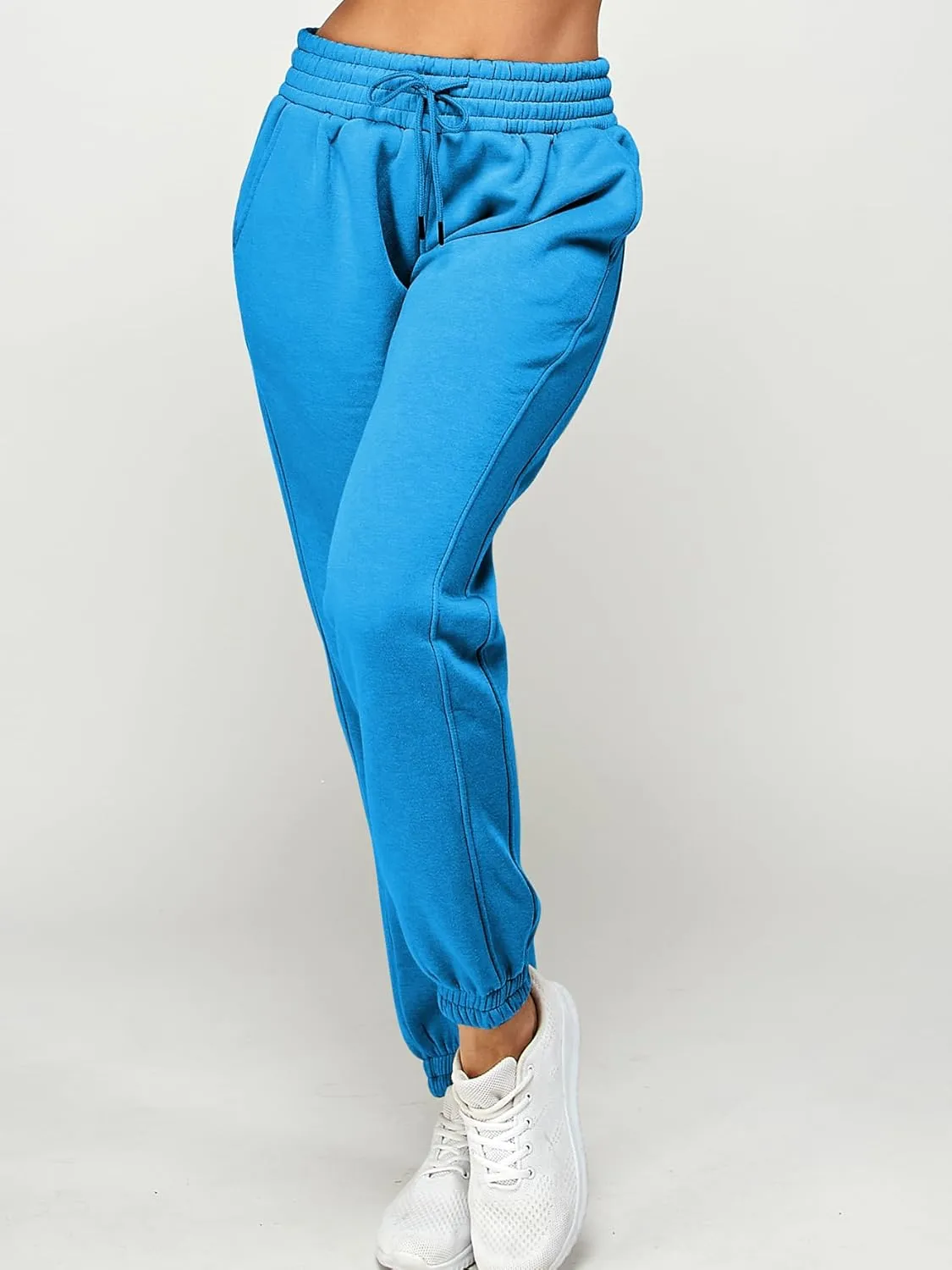 IUUI Women's High Waisted Sweatpants Fleece Joggers Pockets Cotton Lounge Athletic Baggy Pants