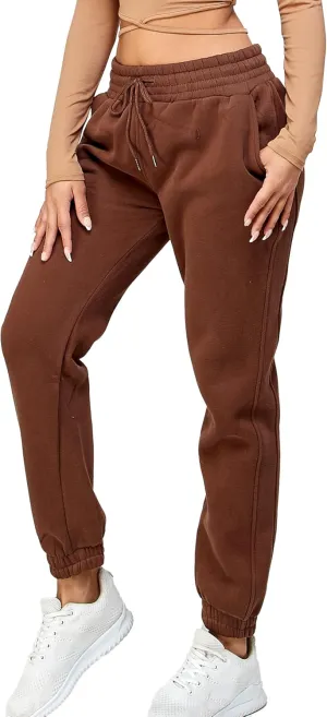 IUUI Women's High Waisted Sweatpants Fleece Joggers Pockets Cotton Lounge Athletic Baggy Pants