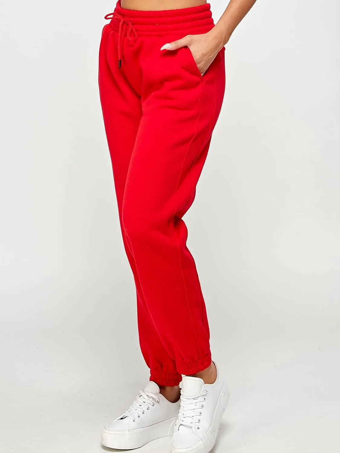 IUUI Women's High Waisted Sweatpants Fleece Joggers Pockets Cotton Lounge Athletic Baggy Pants