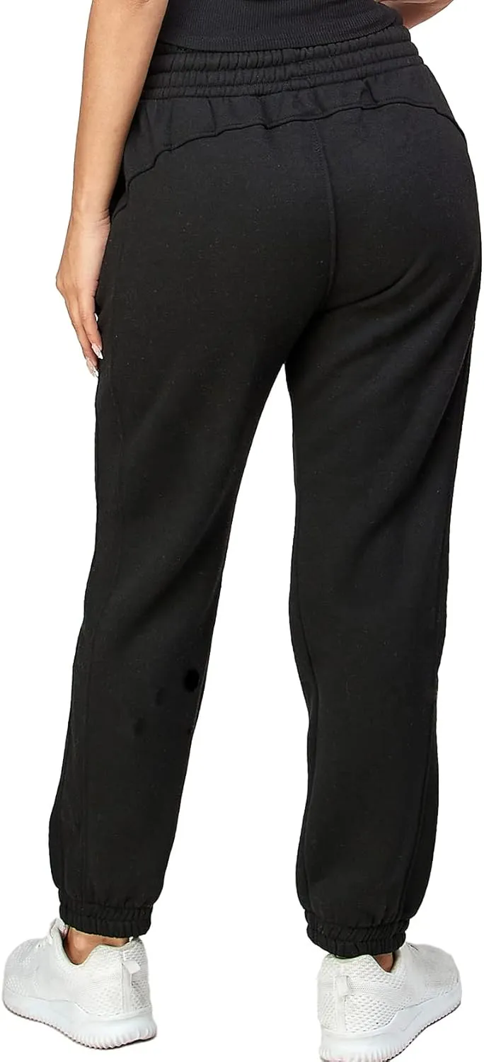 IUUI Women's High Waisted Sweatpants Fleece Joggers Pockets Cotton Lounge Athletic Baggy Pants