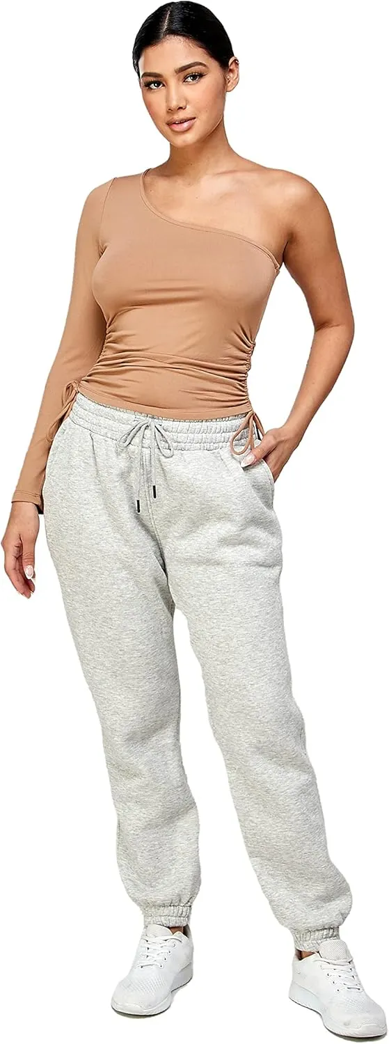 IUUI Women's High Waisted Sweatpants Fleece Joggers Pockets Cotton Lounge Athletic Baggy Pants