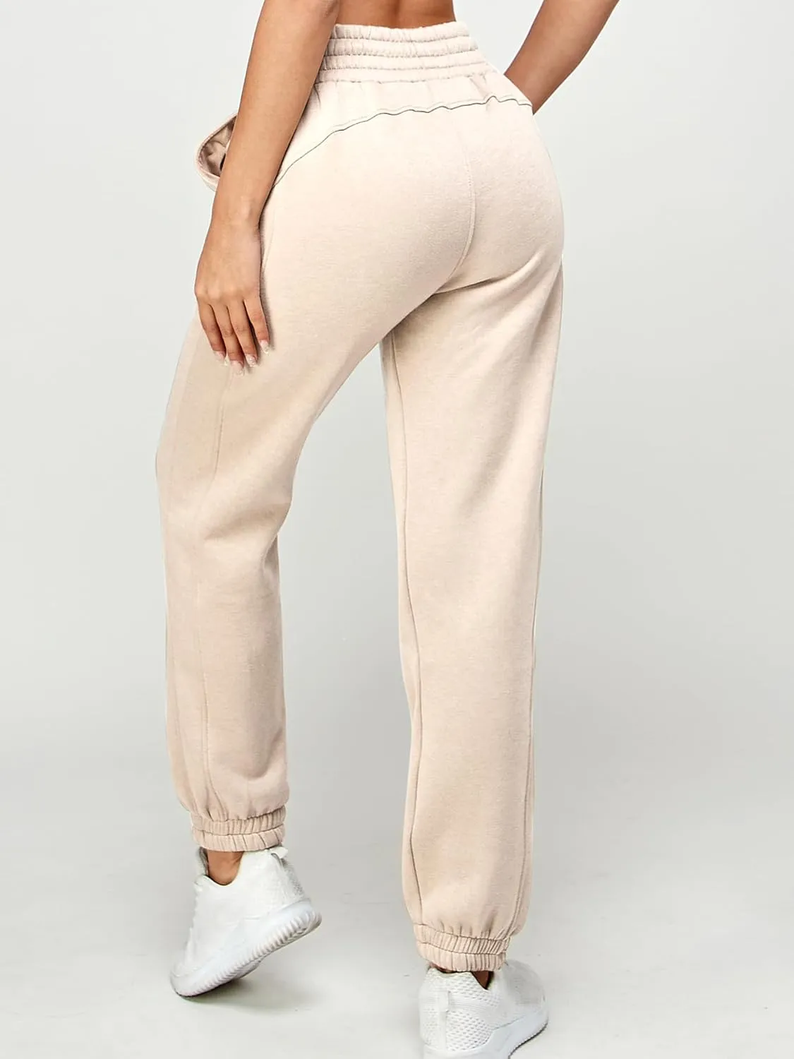 IUUI Women's High Waisted Sweatpants Fleece Joggers Pockets Cotton Lounge Athletic Baggy Pants