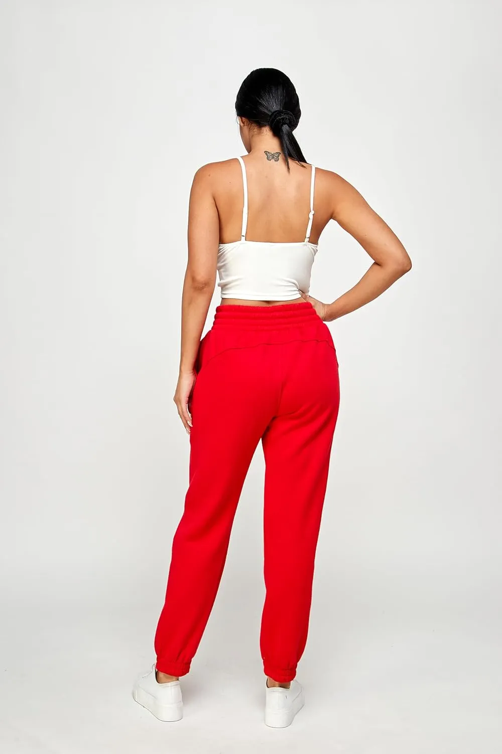 IUUI Women's High Waisted Sweatpants Fleece Joggers Pockets Cotton Lounge Athletic Baggy Pants