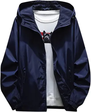 Jackets for Men Men's Fall Winter Casual Plus Size Hoodie Zipper Outdoor Coats Jackets
