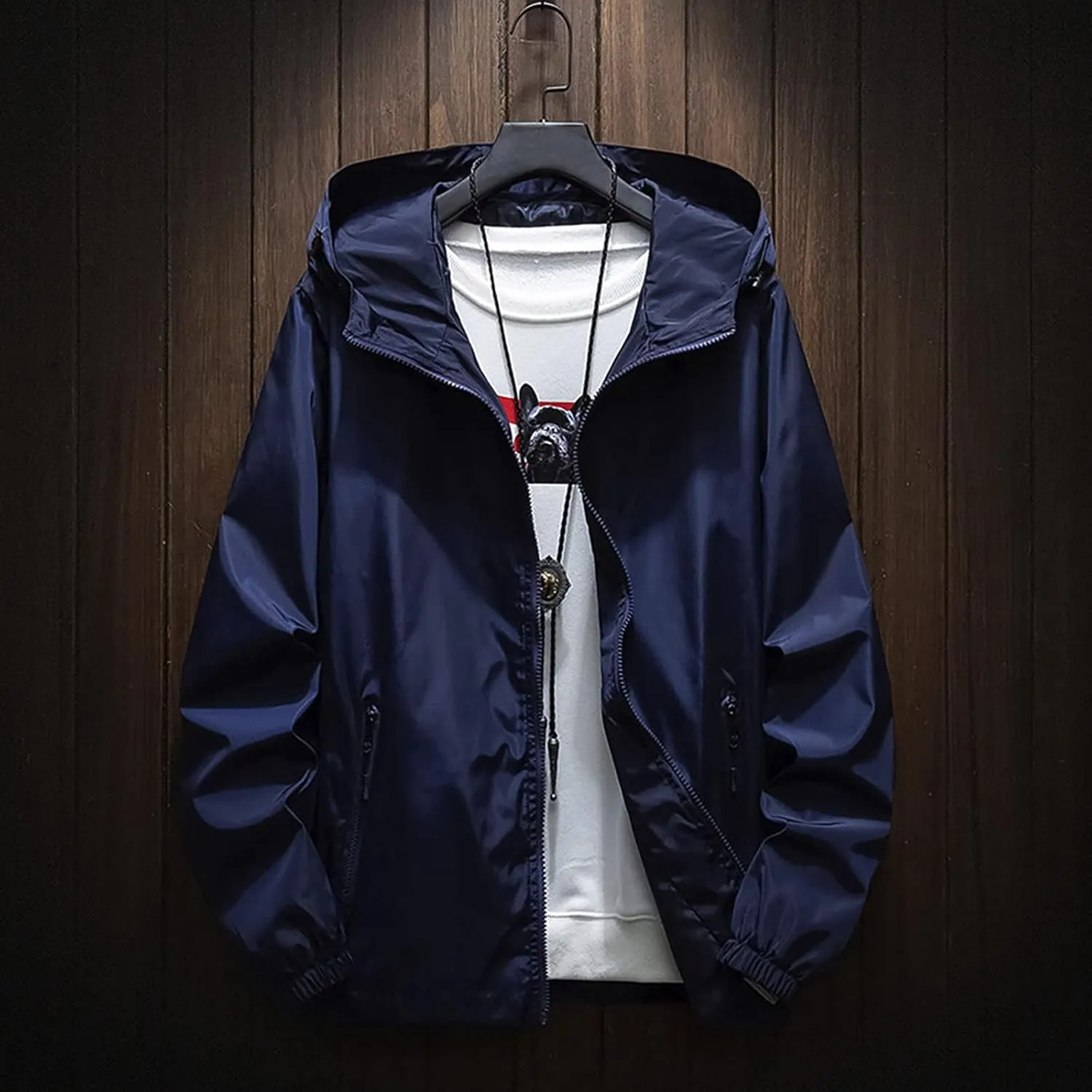 Jackets for Men Men's Fall Winter Casual Plus Size Hoodie Zipper Outdoor Coats Jackets